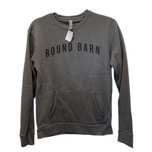 Round Barn Brewery Baroda Michigan Gray Sweatshirt Pockets NWT Womens Size Small